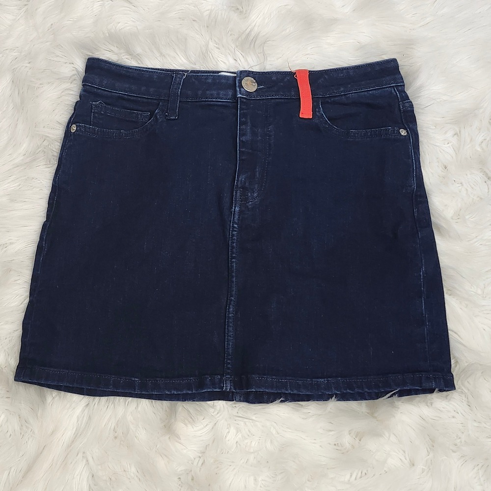Current/Elliott The 5 Pocket  Denim Mini Skirt Orange Contrast Pocket Size 28
